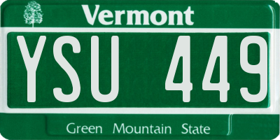 VT license plate YSU449