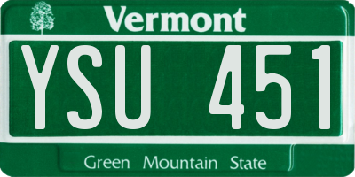VT license plate YSU451