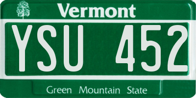 VT license plate YSU452