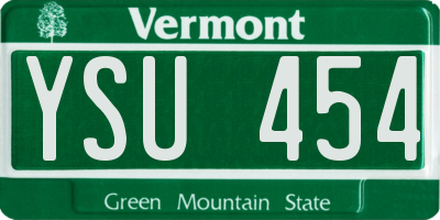VT license plate YSU454