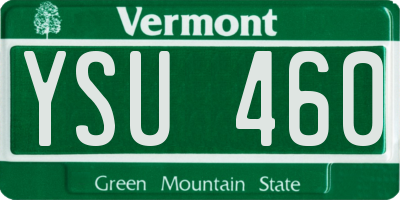 VT license plate YSU460