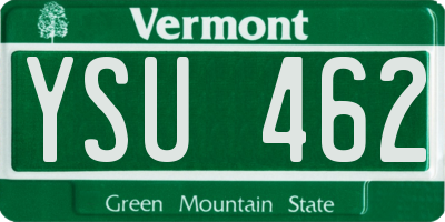 VT license plate YSU462