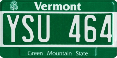 VT license plate YSU464