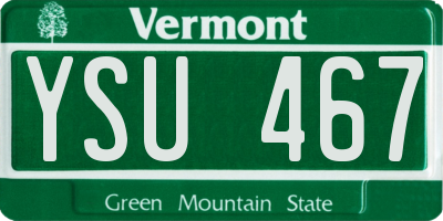 VT license plate YSU467