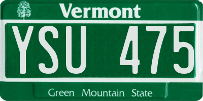 VT license plate YSU475