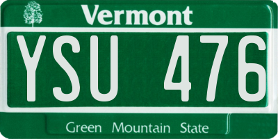 VT license plate YSU476