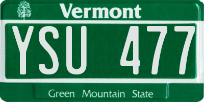 VT license plate YSU477