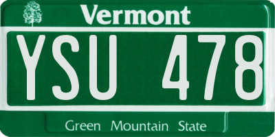 VT license plate YSU478