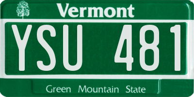 VT license plate YSU481