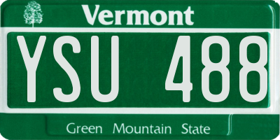 VT license plate YSU488