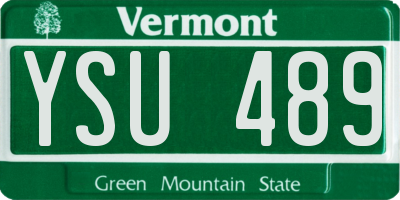VT license plate YSU489