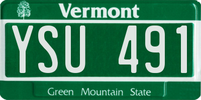VT license plate YSU491