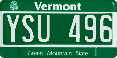 VT license plate YSU496