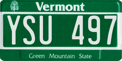 VT license plate YSU497