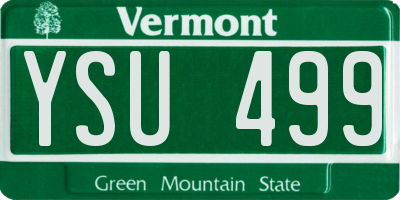 VT license plate YSU499