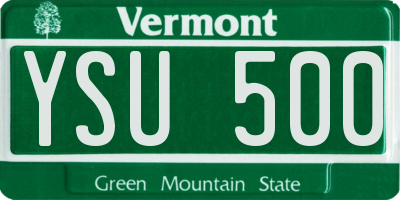 VT license plate YSU500