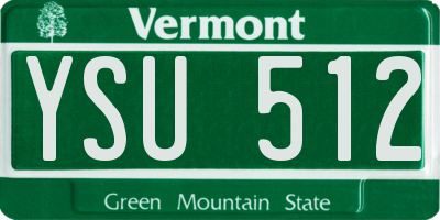 VT license plate YSU512