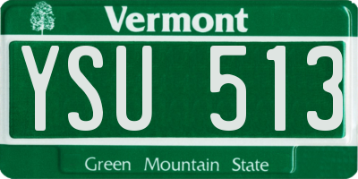 VT license plate YSU513