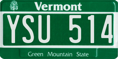 VT license plate YSU514