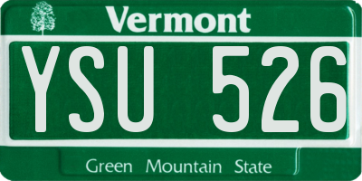 VT license plate YSU526