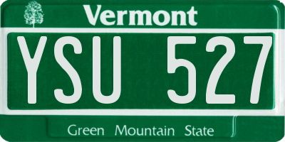 VT license plate YSU527