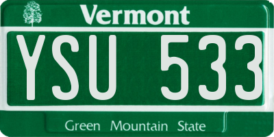 VT license plate YSU533