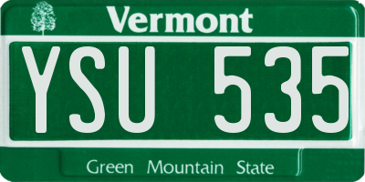 VT license plate YSU535