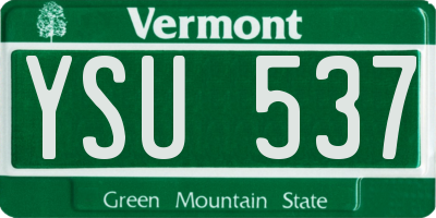 VT license plate YSU537