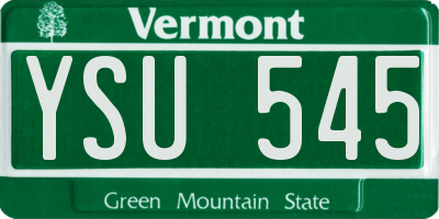 VT license plate YSU545