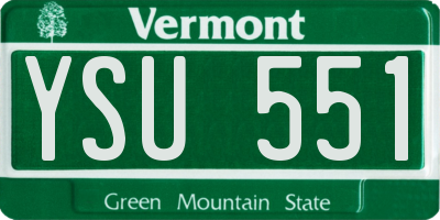 VT license plate YSU551
