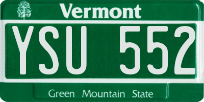 VT license plate YSU552