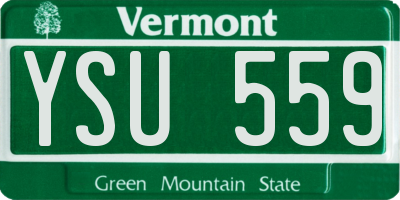 VT license plate YSU559