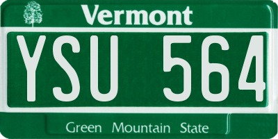 VT license plate YSU564