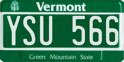 VT license plate YSU566