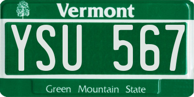 VT license plate YSU567