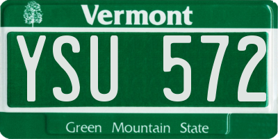 VT license plate YSU572