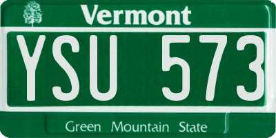 VT license plate YSU573