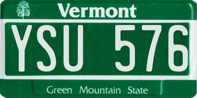 VT license plate YSU576