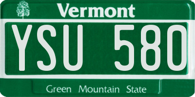 VT license plate YSU580
