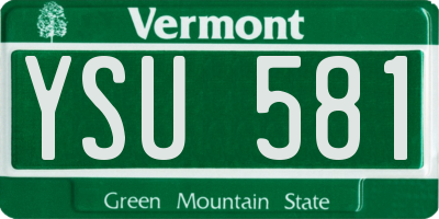 VT license plate YSU581