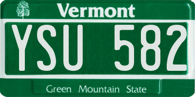 VT license plate YSU582