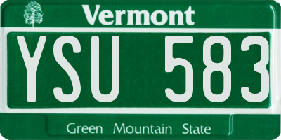 VT license plate YSU583