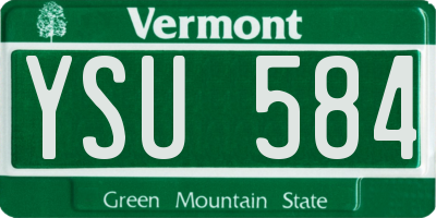 VT license plate YSU584