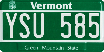VT license plate YSU585