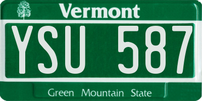 VT license plate YSU587