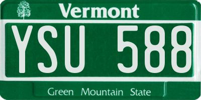 VT license plate YSU588