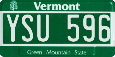 VT license plate YSU596