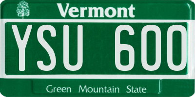 VT license plate YSU600