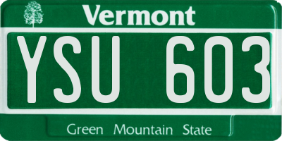 VT license plate YSU603