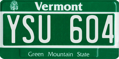 VT license plate YSU604